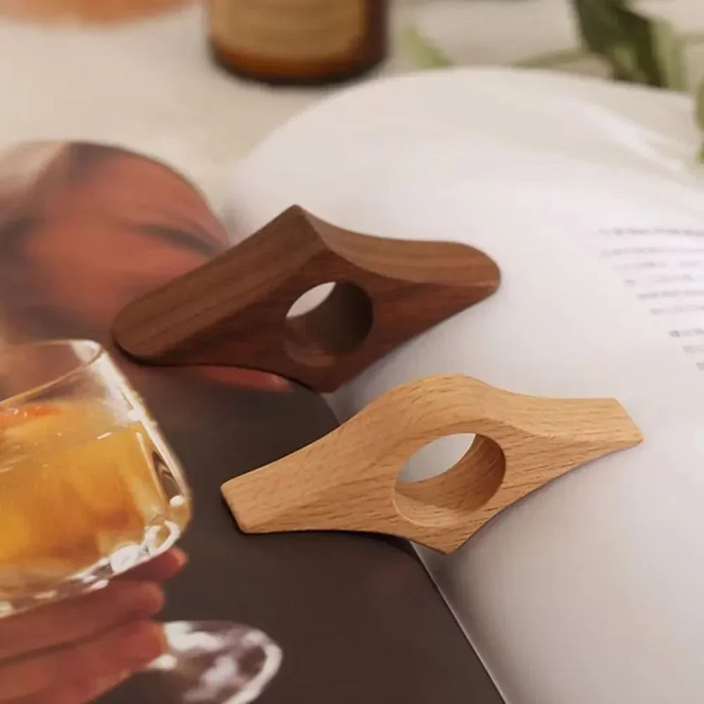 Porte-page en hêtre ou noyer — accessoire de lecture
