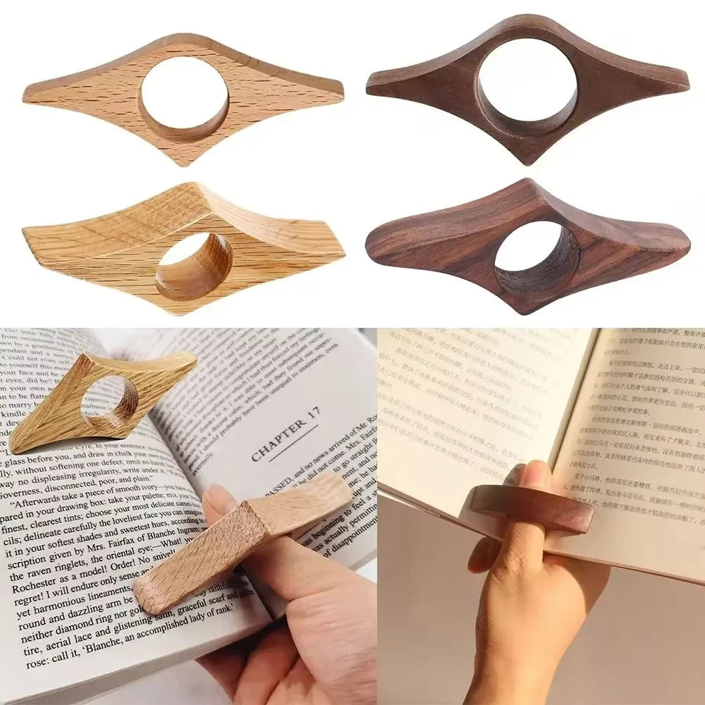 Porte-page en bois Maison Kanso pour maintenir un livre ouvert d’une main