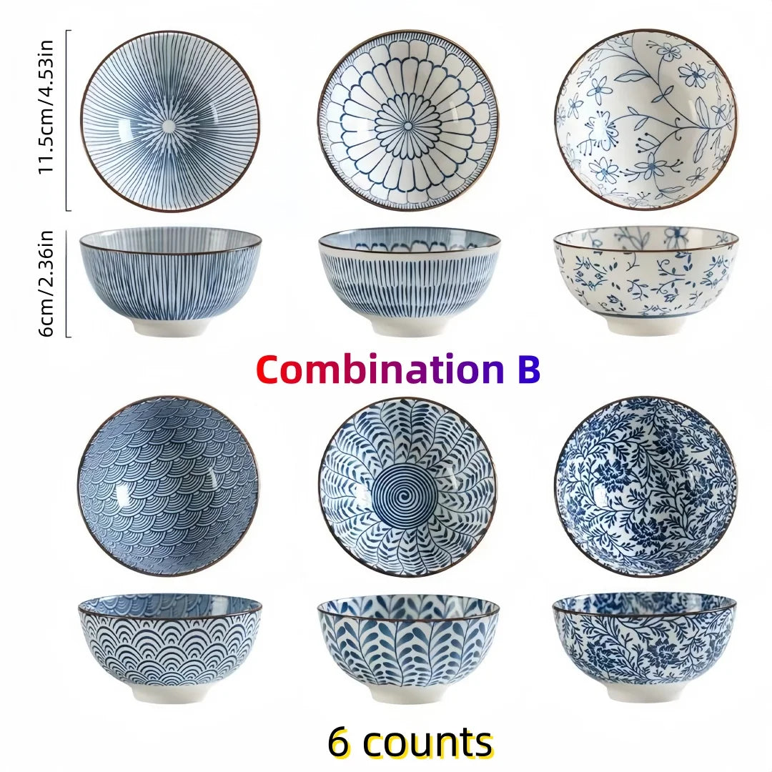 Coffret de bols japonais Aizome – 4, 6 ou 12 pièces