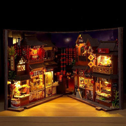 Book Nook Bibliothèque Maison Kanso — kit miniature à monter