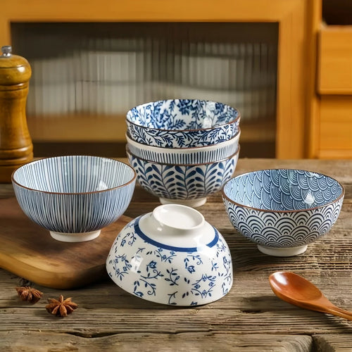 Coffret de bols japonais Aizome – 4, 6 ou 12 pièces